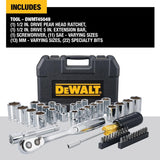 DeWalt 1/2 in. drive Metric/SAE Mechanic's Tool Set 49 pc