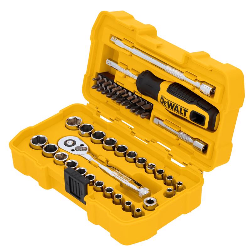 DeWalt 1/4 in. drive Metric/SAE Mechanic's Tool Set 50 pc