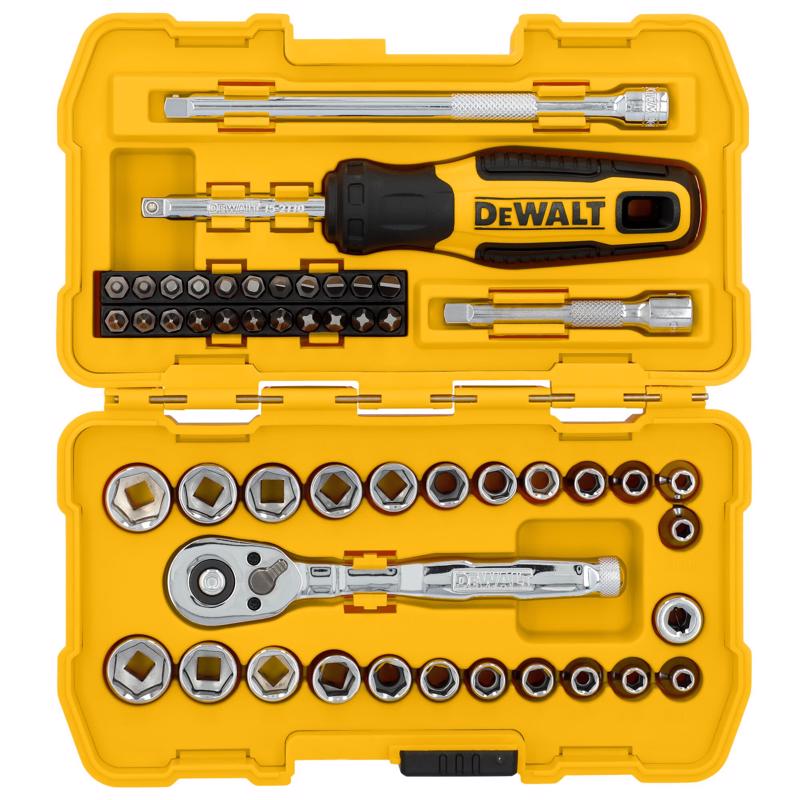 DeWalt 1/4 in. drive Metric/SAE Mechanic's Tool Set 50 pc