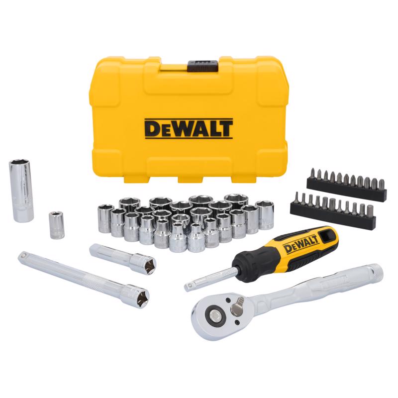 DeWalt 3/8 in. drive Metric/SAE Mechanic's Tool Set 50 pc