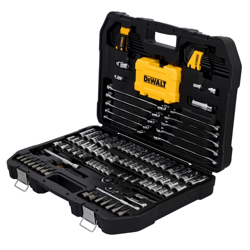 DeWalt 1/4 and 3/8 in. drive Metric/SAE Mechanic's Tool Set 142 pc