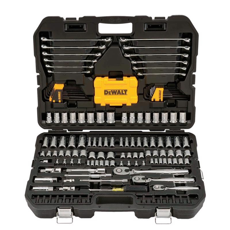 DeWalt 1/4 & 3/8 & 1/2 in. drive Metric/SAE 6 Point Mechanic's Tool Set 168 pc