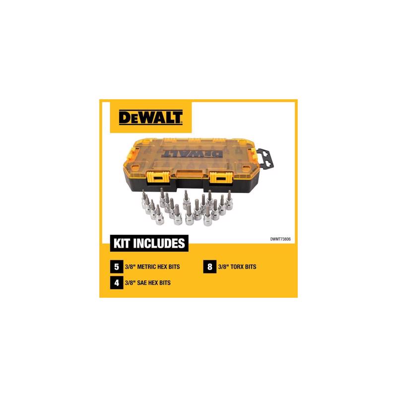DeWalt 3/8 in. drive Metric/SAE Bit Socket Set 17 pc