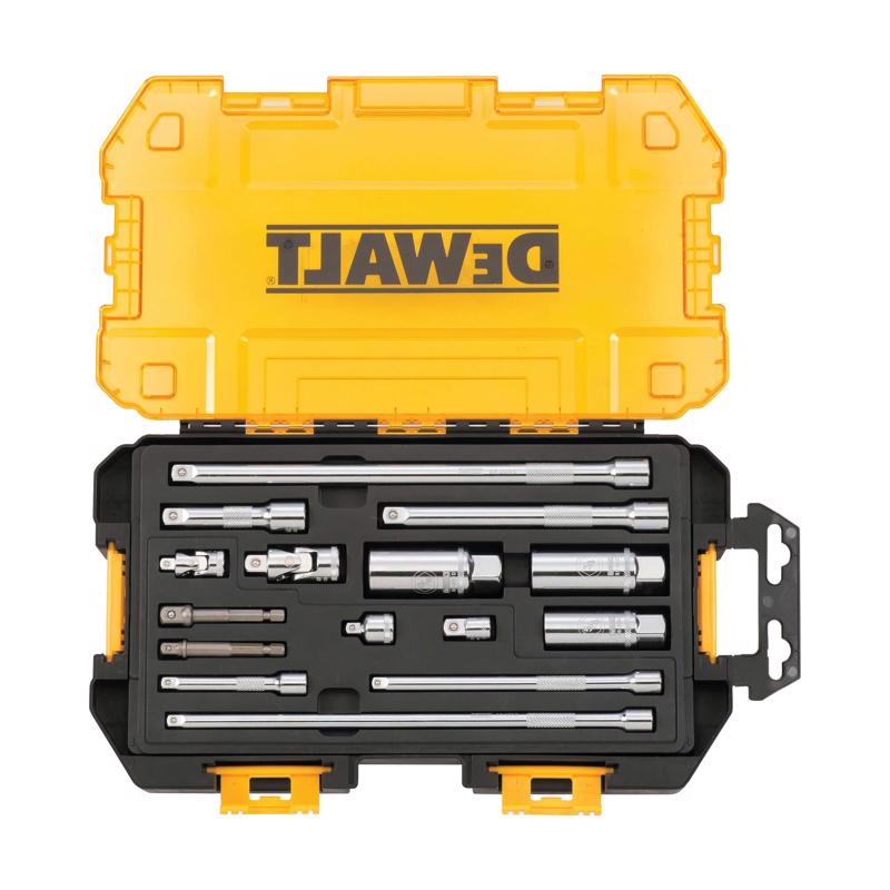 DeWalt 1/4 and 3/8 in. drive SAE 6 Point Extension Set 15 pc