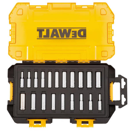 DeWalt 1/4 in. drive Metric/SAE 6 Point Deep Socket Set 20 pc