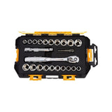 DeWalt 1/2 in. drive Metric/SAE 6 Point Socket Set 23 pc