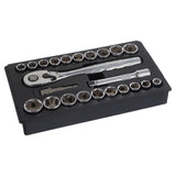 DeWalt 1/2 in. drive Metric/SAE 6 Point Socket Set 23 pc