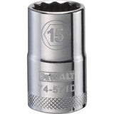 SCKT MTRC 12PT 15MM 1/2"