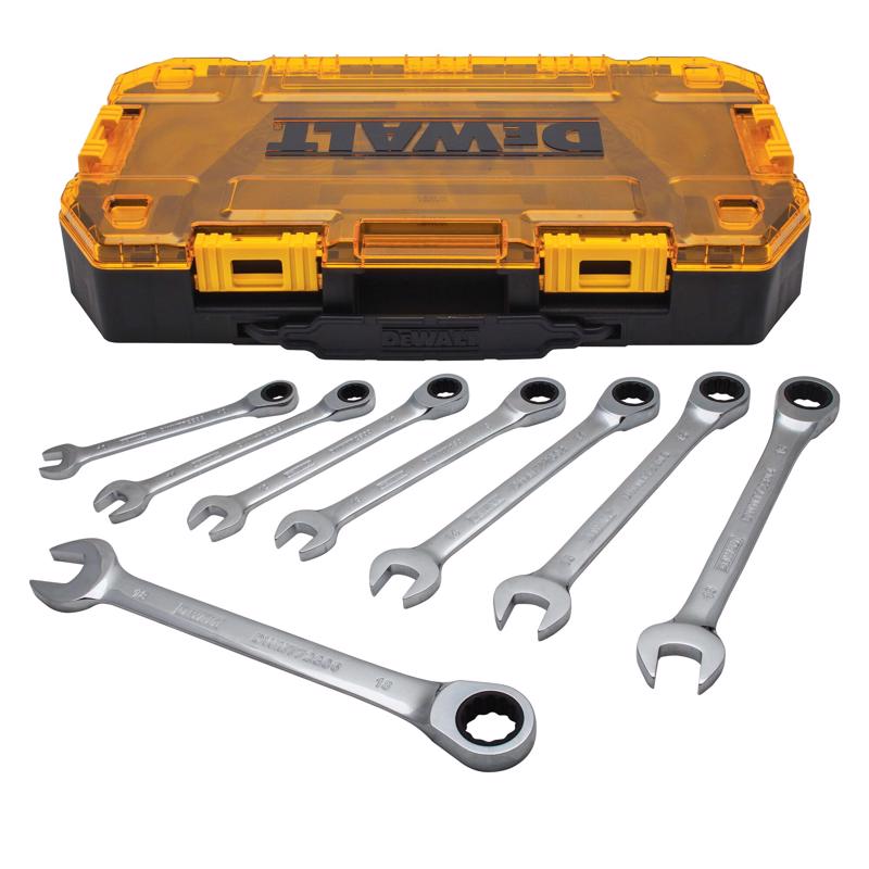 DeWalt Metric Ratcheting Combination Wrench Set 8 pc