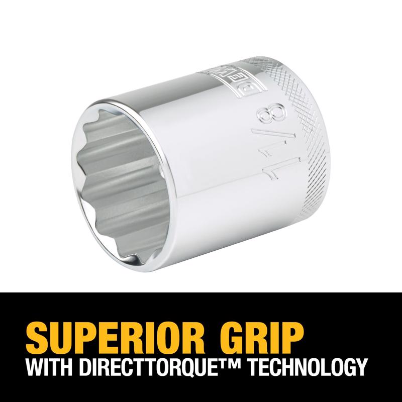 DeWalt 1-1/8 in. X 1/2 in. drive SAE 12 Point Socket 1 pc