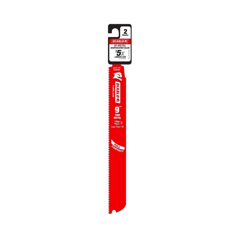 Diablo 9 in. Bi-Metal Reciprocating Saw Blade 24 TPI 1 pc