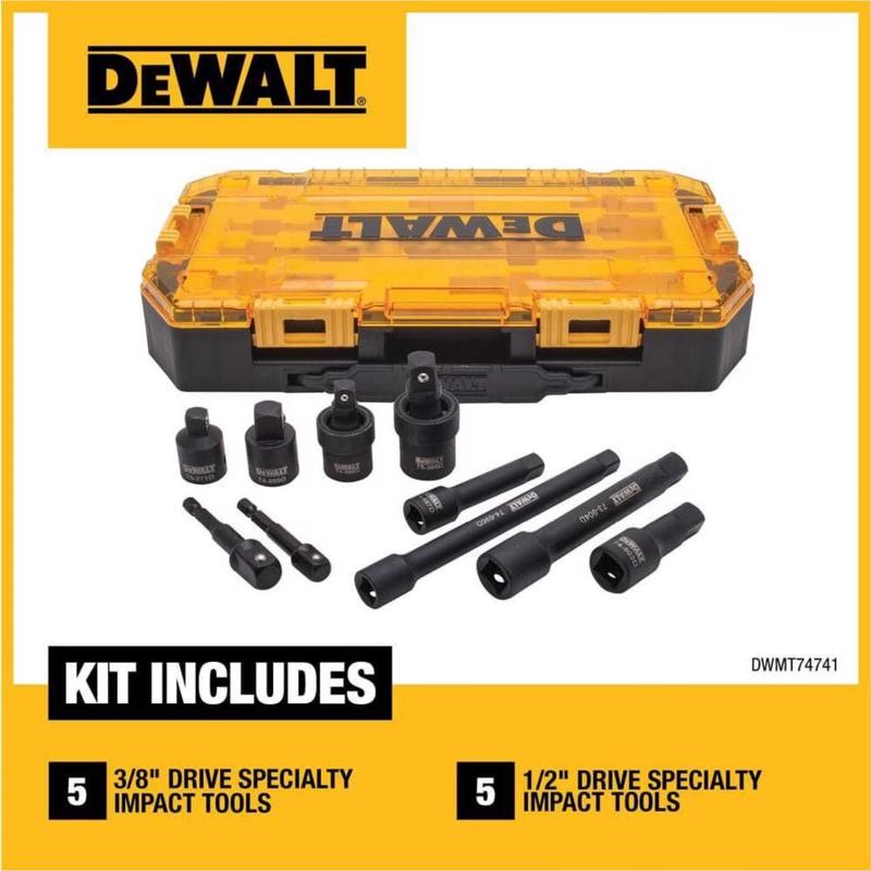 DeWalt 3/8 and 1/2 in. drive Impact Socket Set 10 pc