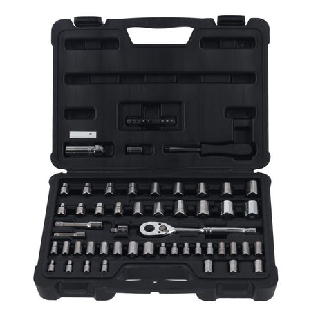 Stanley 1/4 and 3/8 in. drive Metric/SAE Mechanic's Tool Set 60 pc