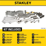 Stanley 1/4 and 3/8 in. drive Metric/SAE Mechanic's Tool Set 145 pc