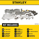 Stanley 1/4 and 3/8 in. drive Metric/SAE Mechanic's Tool Set 145 pc