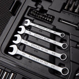 Stanley 1/4 and 3/8 in. drive Metric/SAE Mechanic's Tool Set 145 pc