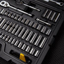Stanley 1/4 and 3/8 in. drive Metric/SAE Mechanic's Tool Set 145 pc