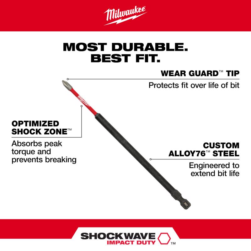 Milwaukee Shockzone Torx T25 Sizes X 6 in. L Impact Bit Alloy Steel 1 pk