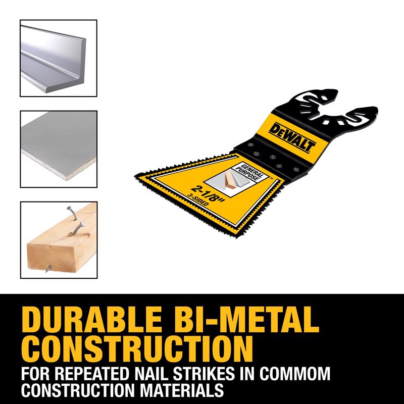 DeWalt 2-1/8 in. W Bi-Metal 3-Sided/PlungePoint/Precision Teeth Oscillating Blade Set 7 pc
