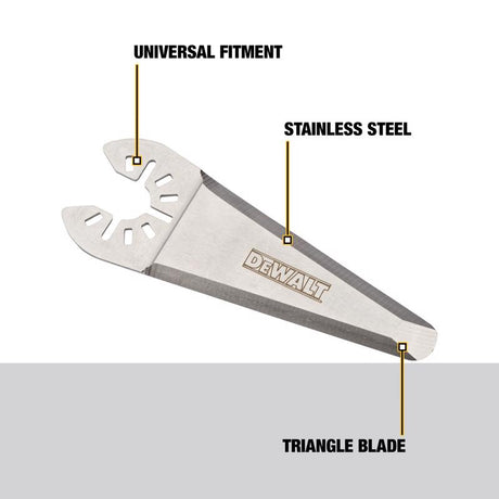 DeWalt Universal Fitment Stainless Steel Oscillating Triangular Rigid Scraper Blade 1 pk