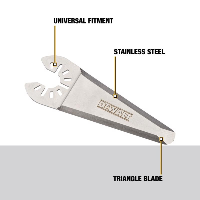 DeWalt Universal Fitment Stainless Steel Oscillating Triangular Rigid Scraper Blade 1 pk