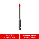 Diablo 1/4 in. X 3-1/2 in. L Carbide Tipped Tile and Stone Drill Bit Hex Shank 1 pk