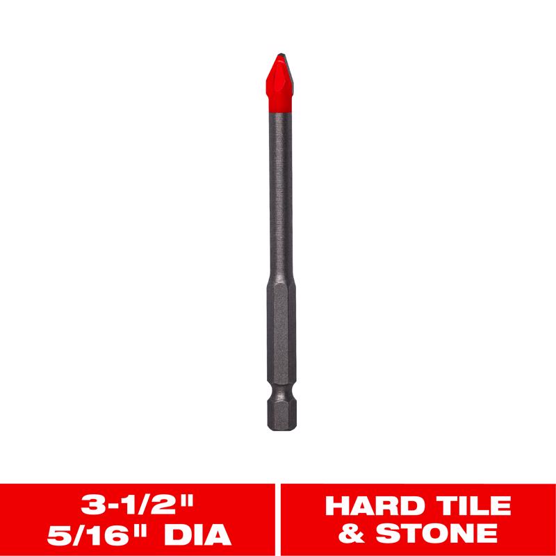 Diablo 5/16 in. X 3-1/2 in. L Carbide Tipped Tile and Stone Drill Bit Hex Shank 1 pk