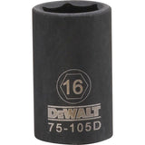 DeWalt 16 mm X 1/2 in. drive Metric 6 Point Impact Socket 1 pc