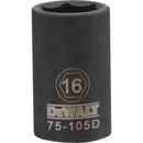 DeWalt 16 mm X 1/2 in. drive Metric 6 Point Impact Socket 1 pc