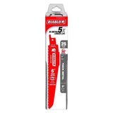 Diablo 6 in. Bi-Metal Thick Metal Reciprocating Saw Blade 8/10 TPI 25 pk