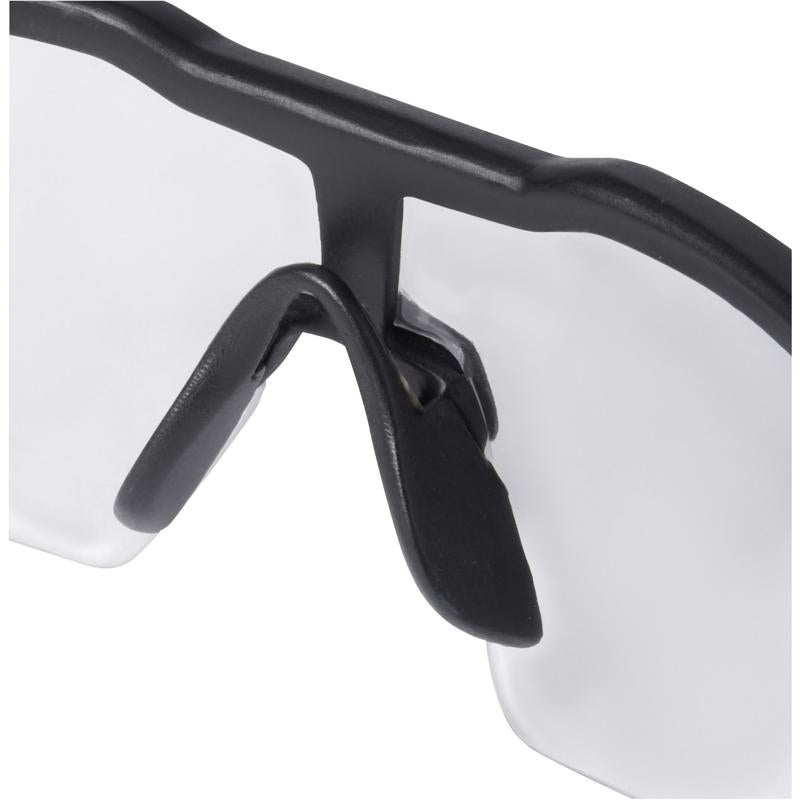 Milwaukee Safety Glasses Clear Lens Black/Red Frame 1 pk