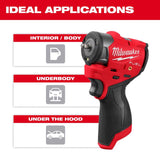 Milwaukee M12 FUEL 3/8 in. Cordless Brushless Subcompact Impact Wrench