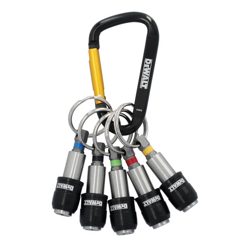 DEWALT 1 in. Hardened Alloy Steel Key Ring Quick-Change Hex Extension 1/4 in. Hex Shank 5 pc