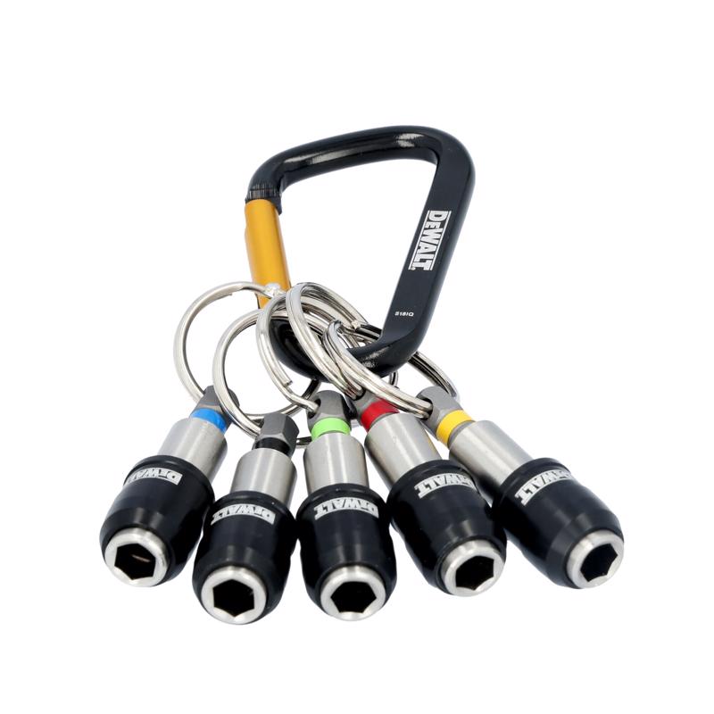 DEWALT 1 in. Hardened Alloy Steel Key Ring Quick-Change Hex Extension 1/4 in. Hex Shank 5 pc
