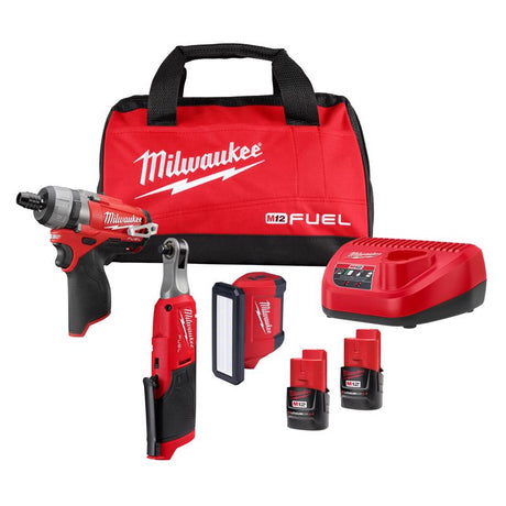Milwaukee M12 Fuel Cordless Brushless 3 Tool Drill and Driver Kit