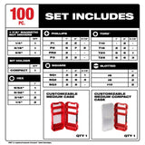Milwaukee Driver Bit Set Alloy Steel 100 pc