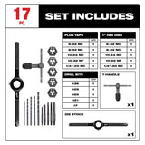 Milwaukee Hex Lok SAE Tap and Die Set 17 pc
