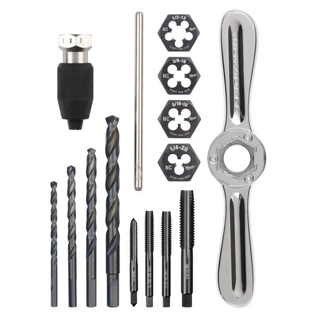 Milwaukee Hex Lok SAE Tap and Die Set 15 pc