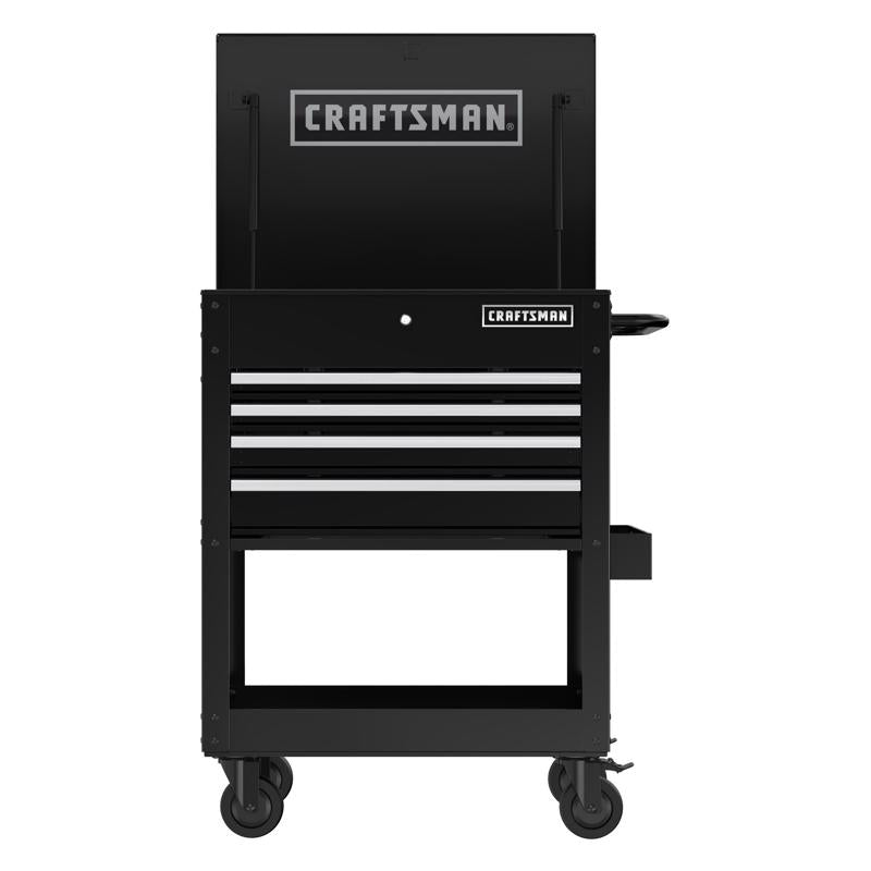 Craftsman 30 in. 4 drawer Metal Black Utility Cart Rolling Tool Cart 41.38 in. H X 22 in. D
