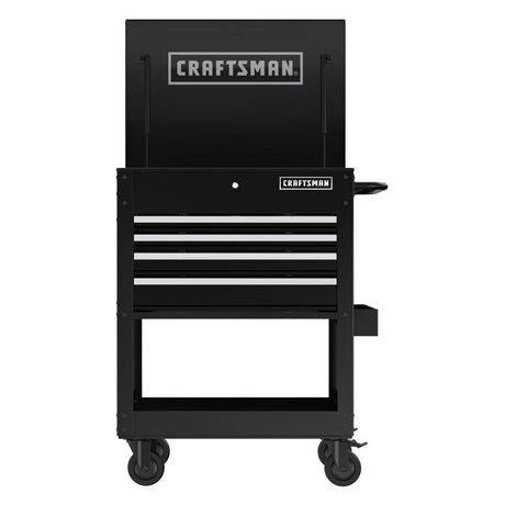 Craftsman 30 in. 4 drawer Metal Black Utility Cart Rolling Tool Cart 41.38 in. H X 22 in. D