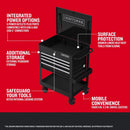 Craftsman 30 in. 4 drawer Metal Black Utility Cart Rolling Tool Cart 41.38 in. H X 22 in. D