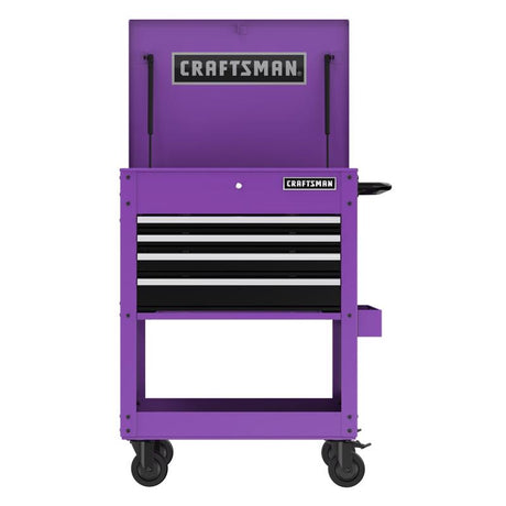 Craftsman 30 in. 4 drawer Metal Purple Utility Cart Rolling Tool Cart 41.38 in. H X 22 in. D