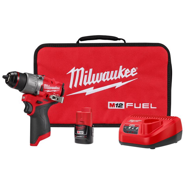 Milwaukee 12V 1/2 in. Brushless Cordless Hammer Drill Kit (Battery & Charger)