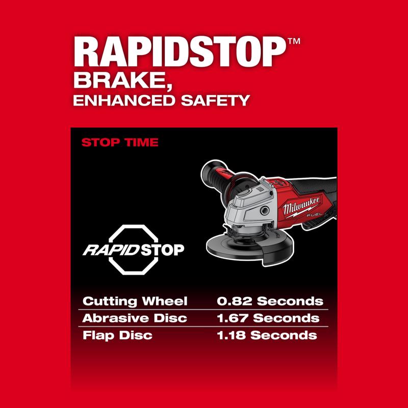 M18 FUEL Brushless 4-1/2in Grinder with 5Ah Battery & Charger Kit