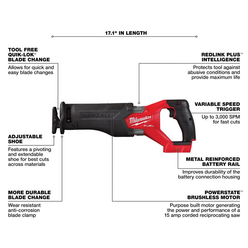 M18 FUEL Brushless Reciprocating Saw with 5.0Ah Battery & Charger Kit