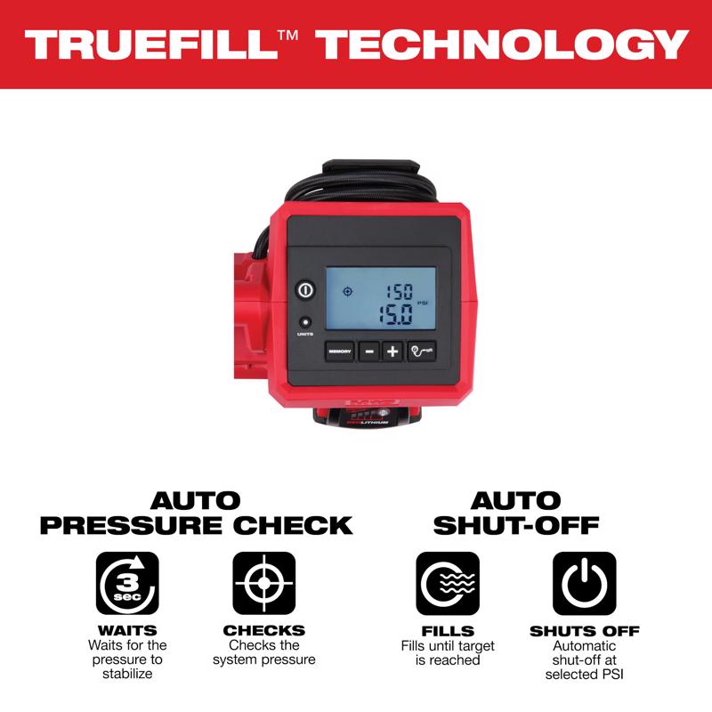Milwaukee M18 150 PSI Cordless Inflator w 5.0Ah Battery & Charger