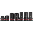 Milwaukee 1 in. drive Metric/SAE Impact Socket Set 7 pc