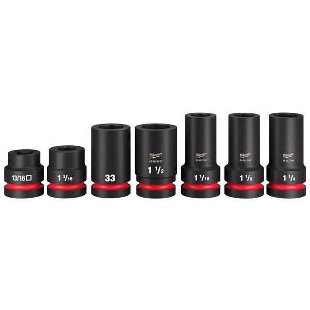Milwaukee 1 in. drive Metric/SAE Impact Socket Set 7 pc