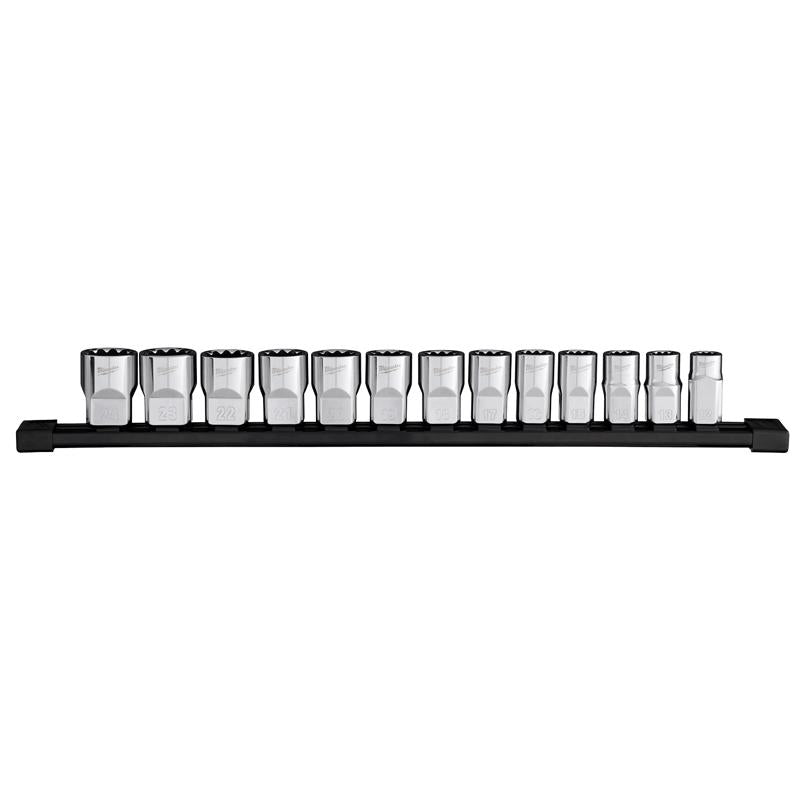 Milwaukee 1/2 in. drive Metric 12 Point Socket Set 13 pc