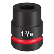 Milwaukee 1-3/16 X 1 in. drive SAE 6 Point Impact Socket 1 pc